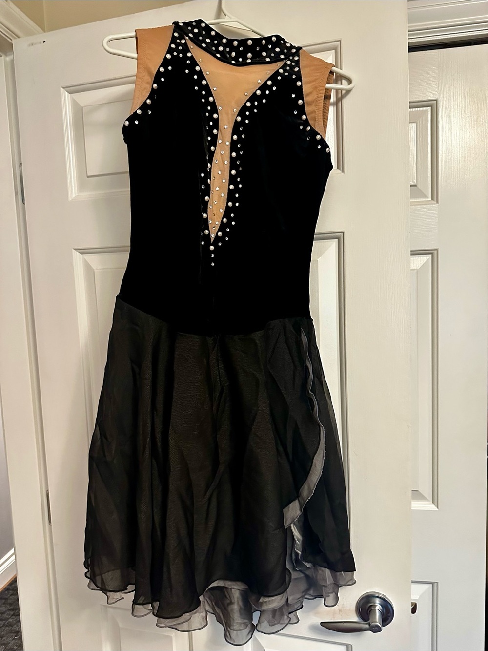 Black and Rhinestone Figure skating Dress